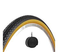 DEESTONE - 1 cámara de Aire + 1 neumático Negro para Ruedas Bicicleta Holanda 26 x 1 3/8 (37-590)