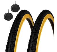 DEESTONE 2 Neumáticos neropara + 2 Cámaras de Aire para Bicicleta Bicicleta City Bike Trekking 700 X 35 28 1 5/8 3/8 (37 - 622)