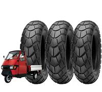 Deestone 3 Neumáticos 100/90-10 X para Piaggio Ape 50 Moto Scooter TASSELLATI 8PR GOMAS EGF10TSD 61L Neumáticos TUBELESS