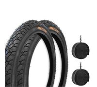 Deestone EBA24NED 2 neumáticos negros 24 x 1,75 (44-507) + 2 cámaras de aire City Bike Bici Graziella bicicleta