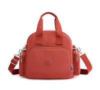 DEEVORCA Bolso de Mano para Mujer Exquisito Bolso de Hombro Convertible Bolso de Mano, Bandolera, Mochila Puerto de Carga USB Oculto Diario, Trabajo Viaje Impermeable Nylon Naranja Terracota