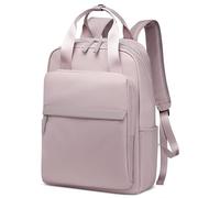 DEEVORCA Moda Simple 14 Pulgadas Computadora Portátil Mochila Mujer Multifuncional Bolso De Hombro Anti-Robo Casual Viajar Trabajar Fiesta Nylon Impermeable Elegante Mochilas Rosa