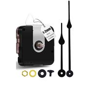 DEEWISH 12888 Kit de movimiento de reloj de pared de cuarzo DIY - Mecanismo de barrido silencioso, 12,4 mm (31/64 pulgadas) de longitud total del eje, (manecillas negras B)