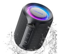 Deeyaple Altavoz Bluetooth pequeño portátil caja de música 5.3 IPX7 resistente al agua inalámbrico estéreo emparejamiento manos libres luz RGB para exteriores, camping, jardín, fiesta, viaje, 50%