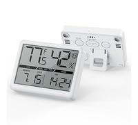 Deeyaple Reloj digital pequeño, reloj magnético alimentado por pilas, termómetro medidor de humedad de alta precisión (℉/℃), fecha 12/24 horas, pantalla LCD, gran número, interior, exterior, viajes