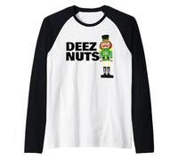 Deez Nuts Funny Christmas Nutcracker Deez Nuts Camiseta Manga Raglan