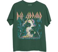 Def Leppard Camiseta Hysteria Album Art Band Logo Nuevo Oficial Unisex Verde, Verde, S