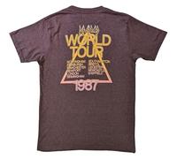 Def Leppard Camiseta Hysteria World Tour Band Logo Nuevo Oficial Unisex Marrón
