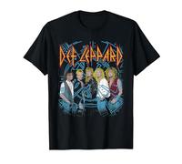 Def Leppard - Histeria Ciudad Detroit Camiseta, Hombre, Negro, L