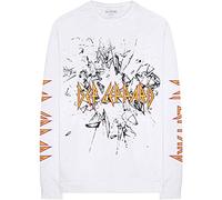 Def Leppard - T-Shirt Maniche Lunghe # L Unisex White # Shatter
