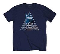Rocks Off Camiseta Def Leppard Triangle Logo Unisex Azul XL