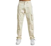 DEF Pantalones cargo básicos para hombre, beige, 32W