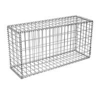 Defacto Gaviones de piedra, cesta de piedra, gaviones para pared, cesta de alambre, para interior y exterior, gris, grosor del alambre: 4 mm, incluye 4 soportes de distancia 100 x 50 x 30 cm