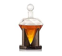 DEFBOW Decantador de Copa de Vino Decantador de Whisky Decantador de Whisky de Cristal, Decantador de Vino de Cristal de Diamante Creativo, para Licor, Whisky, Ron, Bourbon, Vodka - Juego de decant