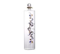 DEFBOW Decantador de Whisky de 4000 ml/135 oz con Base de Madera Dispensador de Licor de Vidrio Transparente Dos Dragones Jugando con Perlas en una Botella para Whisky escocés, Bourbon y Vodka
