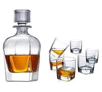 DEFBOW Decantador Decantador de Whisky Decantador de Vino Decantador Artesanal, elegantemente elaborado a Mano y 100% Cristal Pulido Fino soplado a Boca