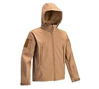 DEFCON 5 Chaqueta táctica Softshell con capucha desmontable OD Green Black Coyote Brown D5-3430 OD B CB, Coyote Brown, Large