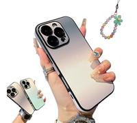 Defendcase Gradient Color Lens Film All Inclusive for iPhone Case, Fully Covered Edge Anti-Fall Gradient Color Mobile Case, for iPhone 16/15/14/13/12Pro MAX (15 ProMax,Grey + Logo)