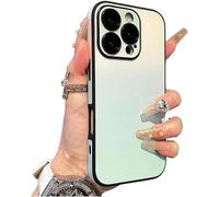 Defendcase Gradient Color Lens Film All Inclusive for iPhone Case, Fully Covered Edge Anti-Fall Gradient Color Mobile Case, Anti-Slip Sides, for iPhone 16/15/14/13/12Pro MAX (Green)