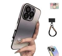 Defendcase Gradient Color Lens-Film All-Inclusive for iPhone Case, Gradient Color Lens-Film All-Inclusive for iPhone Case, Anti-Slip Sides, for 16/15/14/13/12pro MAX (Grey,for 15 Pro)