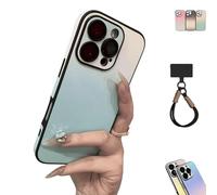 Defendcase Gradient Color Lens-Film All-Inclusive for iPhone Case, Gradient Color Lens-Film All-Inclusive for iPhone Case, Anti-Slip Sides, for 16/15/14/13/12pro MAX (Green,for 15 Pro MAX)