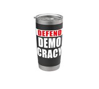 DEFENDE LA DEMOCRACIA Bold Vaso térmico de acero inoxidable de doble pared