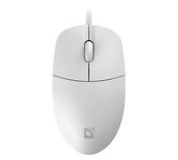 Defender Azora MB-241 - Ratón óptico con cable (USB, 1200 ppp, iluminación LED arcoíris, tamaño completo, simétrico, para PC, portátil, Plug & Play, color blanco)