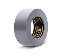 DEFENDER EXA-TAPE VALUE, cinta americana adhesiva/cinta adhesiva textil para enmascarar, fijar y marcar, gran fuerza adhesiva, fácil de retirar, fácil de arrancar, 50 mm נ50 m, negro brillante