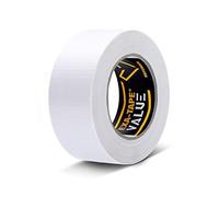 DEFENDER EXA-TAPE VALUE, cinta americana adhesiva/cinta adhesiva textil para enmascarar, fijar y marcar, gran fuerza adhesiva, fácil de retirar, fácil de arrancar, 50 mm נ50 m, blanco brillante