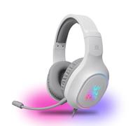 Defender® Fury - Auriculares con micrófono para videojuegos, iluminación RGB, jack de 3,5 mm, para PC, PS5, Xbox, portátil, smartphone, auriculares con cable, control de botones y adaptador para PC