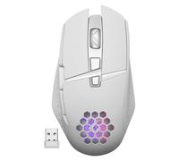Defender Glory GM-514 Ratón Gaming Inalámbrico USB, Diseño Honeycomb, Batería Recargable USB-C 400 mAh, RGB Multicolor, hasta 3200 dpi, 5 Botones Programables, Ratón Gamer para PC Windows