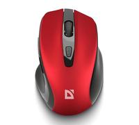Defender Prime MB-053 - Ratón óptico inalámbrico, ergonómico, silencioso, con sensor PixArt y 6 botones (rojo)