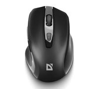 Defender Prime MB-053 - Ratón óptico inalámbrico, ergonómico Silent Click Office con sensor PixArt y 6 botones (negro)