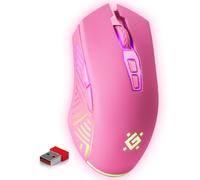Defender® - Ratón inalámbrico para videojuegos Pandora - Clics silenciosos - 5 botones programables - Iluminación RGB (On/Off) - Hasta 120 horas de duración de la batería - Ratón inalámbrico gamer