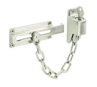 Defender Security U 11093 Keyed Diecast Chain Door Guard, 3-1/4", Satin Nickel Finish