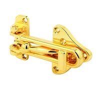 Defender Security U 11315 Protector de puerta de barra oscilante con cerradura auxiliar de alta seguridad, acabado de latón, 1 paquete, 1 pack
