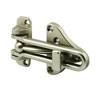 Defender Security U 11316 Protector de Puerta de Barra oscilante con Cerradura Auxiliar de Alta Seguridad, Níquel Satinado, 1 pack