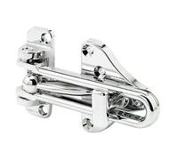 Defender Security U 11318 Protector de puerta de barra oscilante con cerradura auxiliar de alta seguridad, acabado cromado, paquete de 1, 1 pack