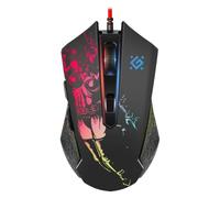 Defender Sin'Sister GM-933 Ratón Gaming con Cable USB, Alfombrilla Incluida, RGB Rainbow, hasta 7200 dpi, Editor de Macros, 5 Botones Programables, Sensor Óptico para PC Windows