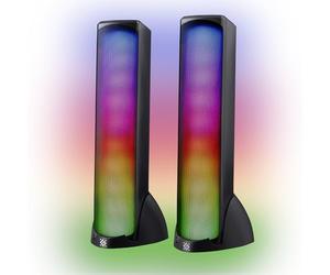 Defender SkyPulse - Altavoz para videojuegos 2.0 para PC, Bluetooth 5.1 y AUX, 10 W estéreo, altavoz para PC con iluminación LED RGB, altavoz para ordenador portátil y de escritorio