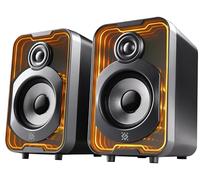 Defender® SOLAR - Altavoces de escritorio para PC, portátil, 3 modos de ecualizador (Games/Movies/Music), Bluetooth 5.3 HiFi estéreo con 6 modos LED de colores, altavoces para juegos, 10 W, color