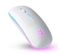 Defender Touch MM-997 Ratón Inalámbrico Bluetooth 5.2 y USB 2,4 GHz, Ultrafino, Batería Recargable USB-C 500 mAh, Iluminación RGB, Clic Silencioso, hasta 1600 dpi para PC y Portátil