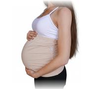 DefenderShield Banda para el vientre del bebé con protección contra la radiación EMF y 5G para embarazo y maternidad, mezcla de bambú orgánico y algodón con cintura ajustable, color beige