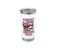 Defensa de tesis Purrfect | Thesis Defense Cat Lover Vaso térmico de acero inoxidable de doble pared