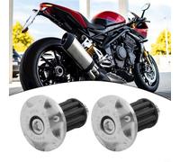 Defensa Manetas para moto para enduro Aleación Caídas Defensa | Aleación aluminio alta para resistencia, anti-golpes, 2 unidades, color negro/azul/rojo, universal(silver)