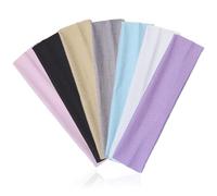 DEFGNOP Diadema Elástica, Cinta pelo Mujer, Diadema de Yoga Deportivo,Diadema Deportiva Antideslizante, Cinta Sudor Cabeza de Mujer y Hombre para Yoga, Fitness, 7 Piezas