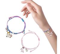 DEFGNOP Pulsera Infantil De Unicornio Ajustable, 2 Piezas Pulseras Amistad, Pulseras De Amistad Para NiñAs, Regalos De CumpleañOs Para Adolescentes, Pulsera De La Suerte Para NiñOs