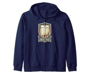 Defiende la protesta del Escudo patriótico de la Carta de Derechos Sudadera con Capucha