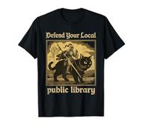 Defiende tu Biblioteca pública Local Funny Knight Cat Camiseta
