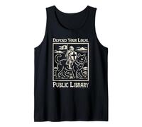 Defiende tu Biblioteca pública Local | Funny Knight Riding Cat Camiseta sin Mangas